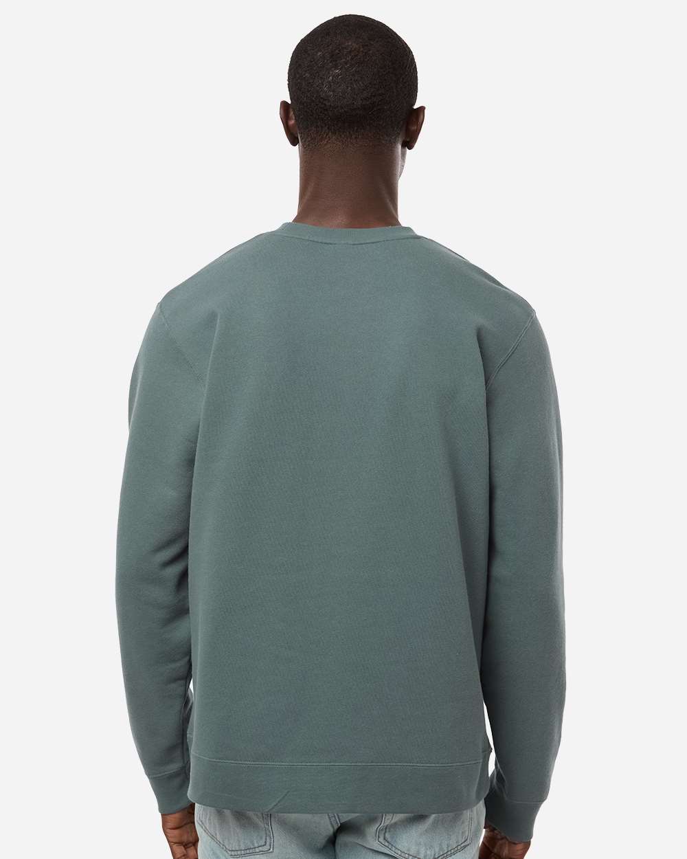 Unisex Midweight Crewneck Sweatshirt Alpine Green - model back