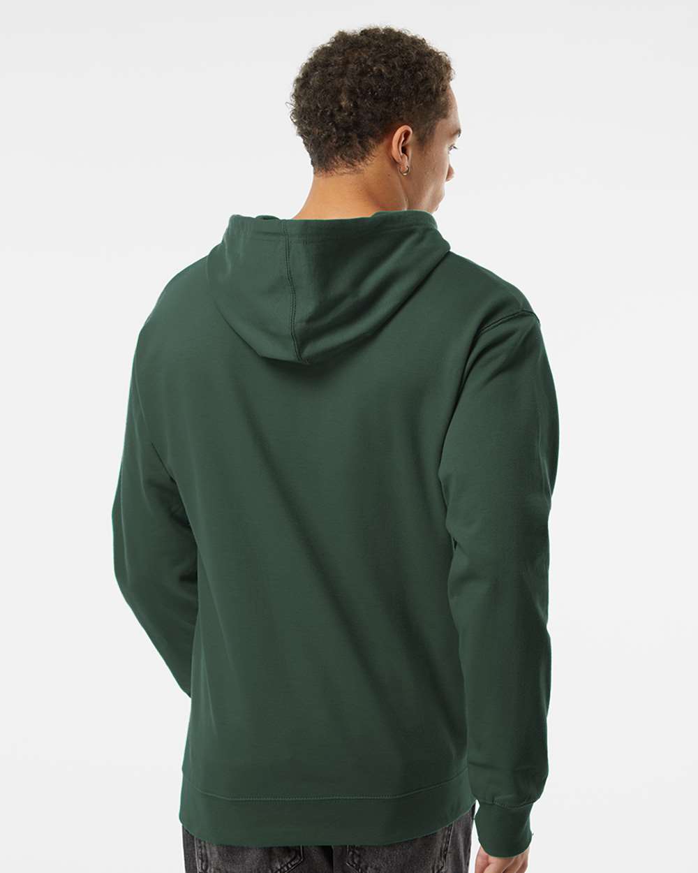 Unisex Midweight Hooded Sweatshirt Alpine Green - model back