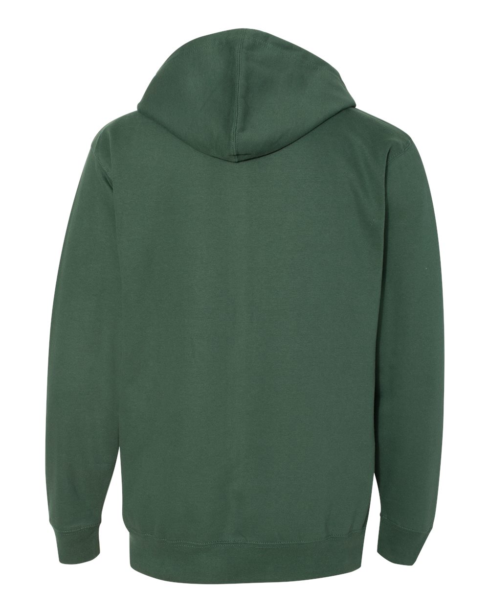 Unisex Midweight Full-Zip Hooded Sweatshirt Alpine Green - back