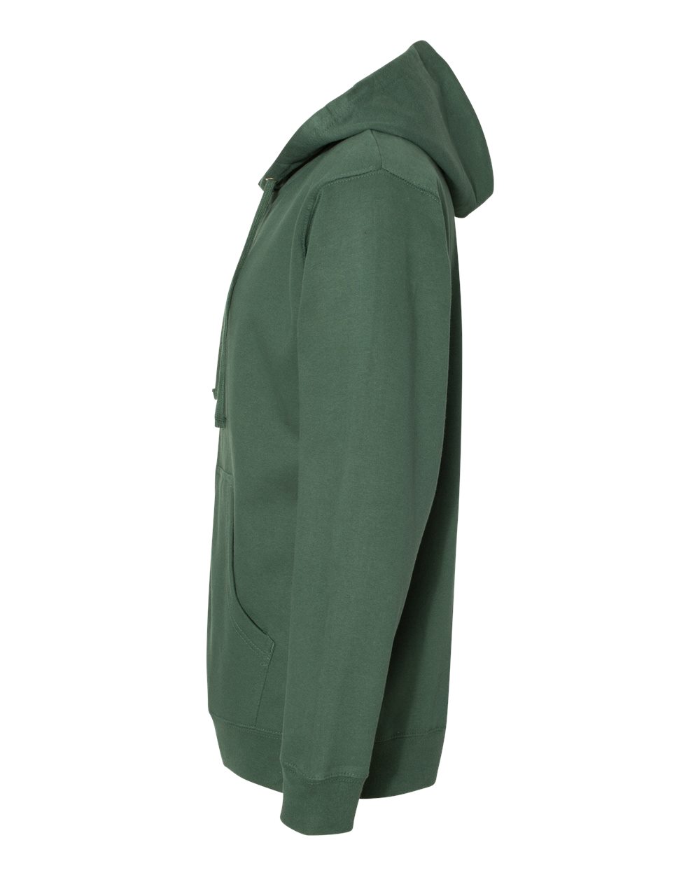 Unisex Midweight Full-Zip Hooded Sweatshirt Alpine Green - direct side