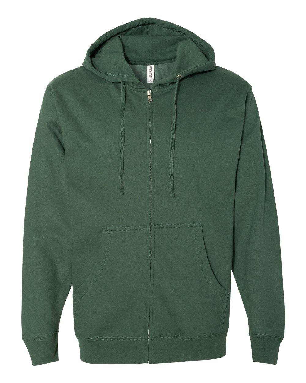 Unisex Midweight Full-Zip Hooded Sweatshirt Alpine Green - front