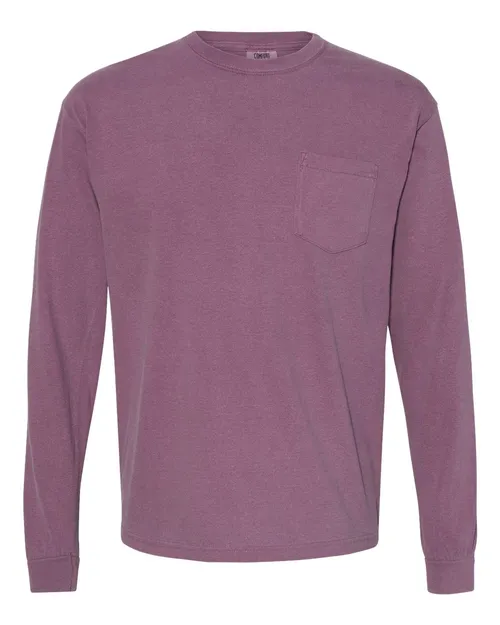 Comfort Colors Unisex Garment-Dyed Heavyweight Long Sleeve Pocket T-Shirt
